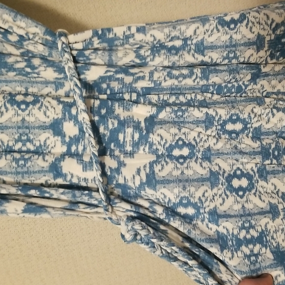 Motherhood maternity jersey knit tank top with braided belt turquoise size all - Picture 2 of 3